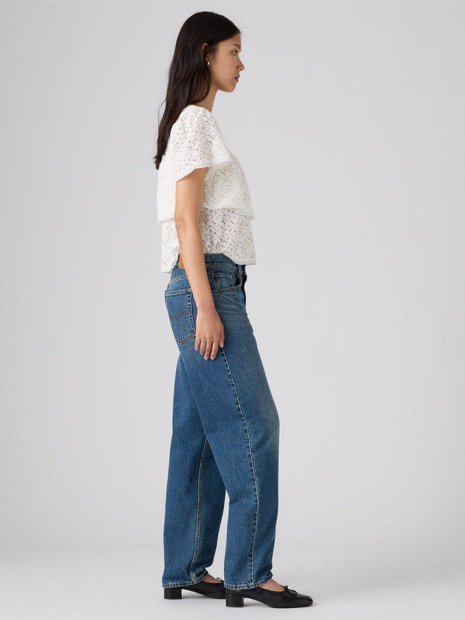 rosé朴彩英同款 levi's® 寬鬆錐形牛仔褲 | 女裝 0083N00492431 Medium Indigo  – Levi's 香港