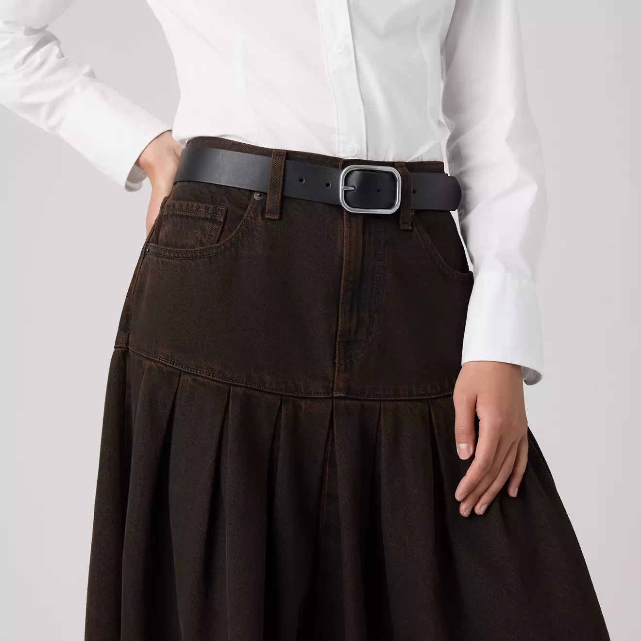 levi's® yoked風琴褶裙 | 女裝 0089T000124- Brown – Levi's 香港