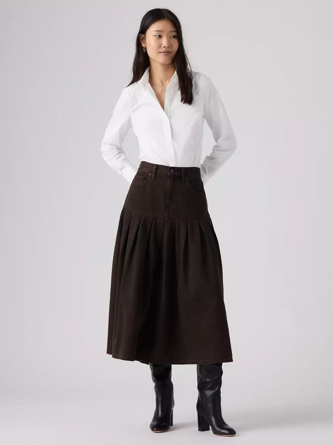 levi's® women's yoked pleated skirt 0089T000124- Brown  – Levi's Hong Kong