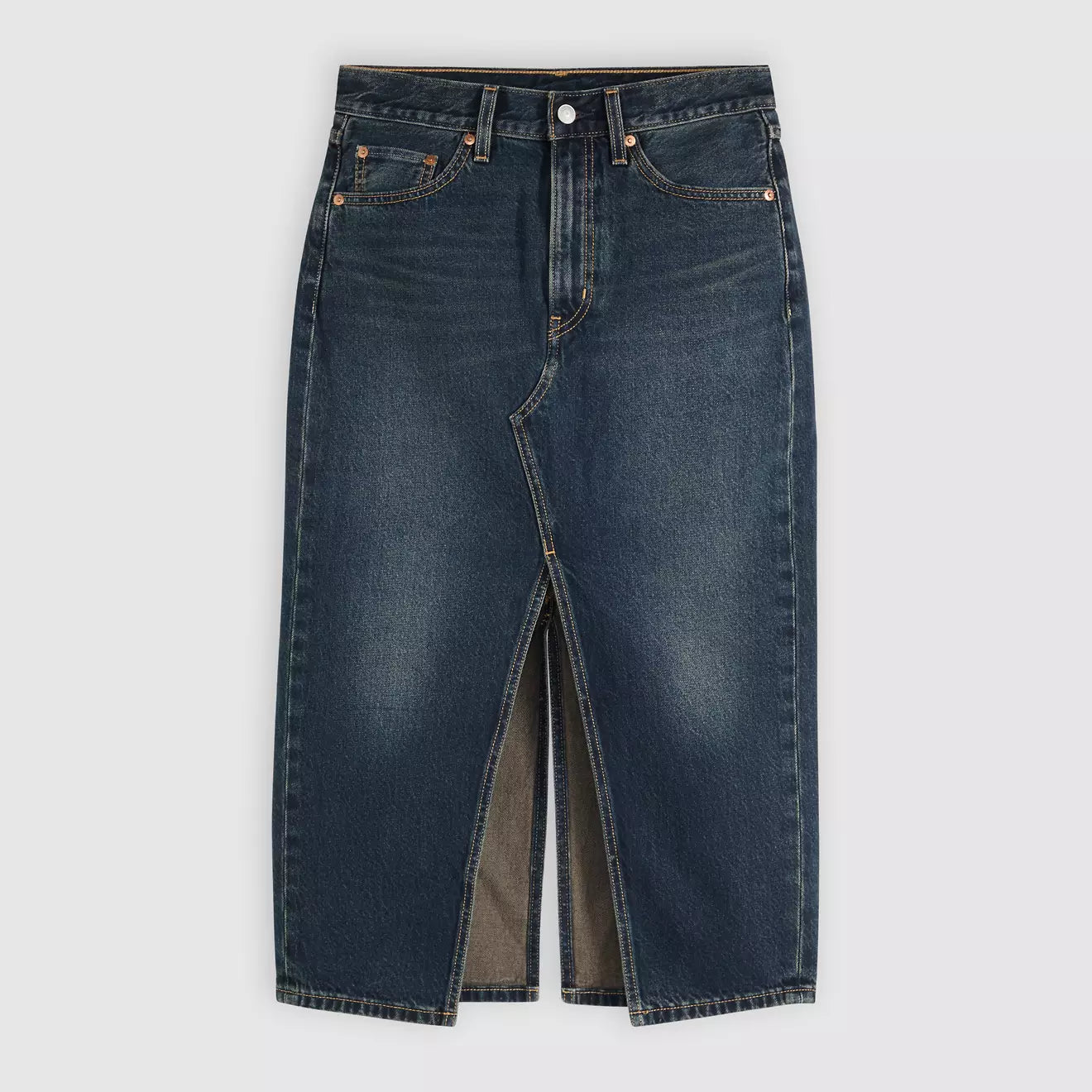 levi's® 開叉中長裙 | 女裝 008AF000124- Medium Indigo – Levi's 香港