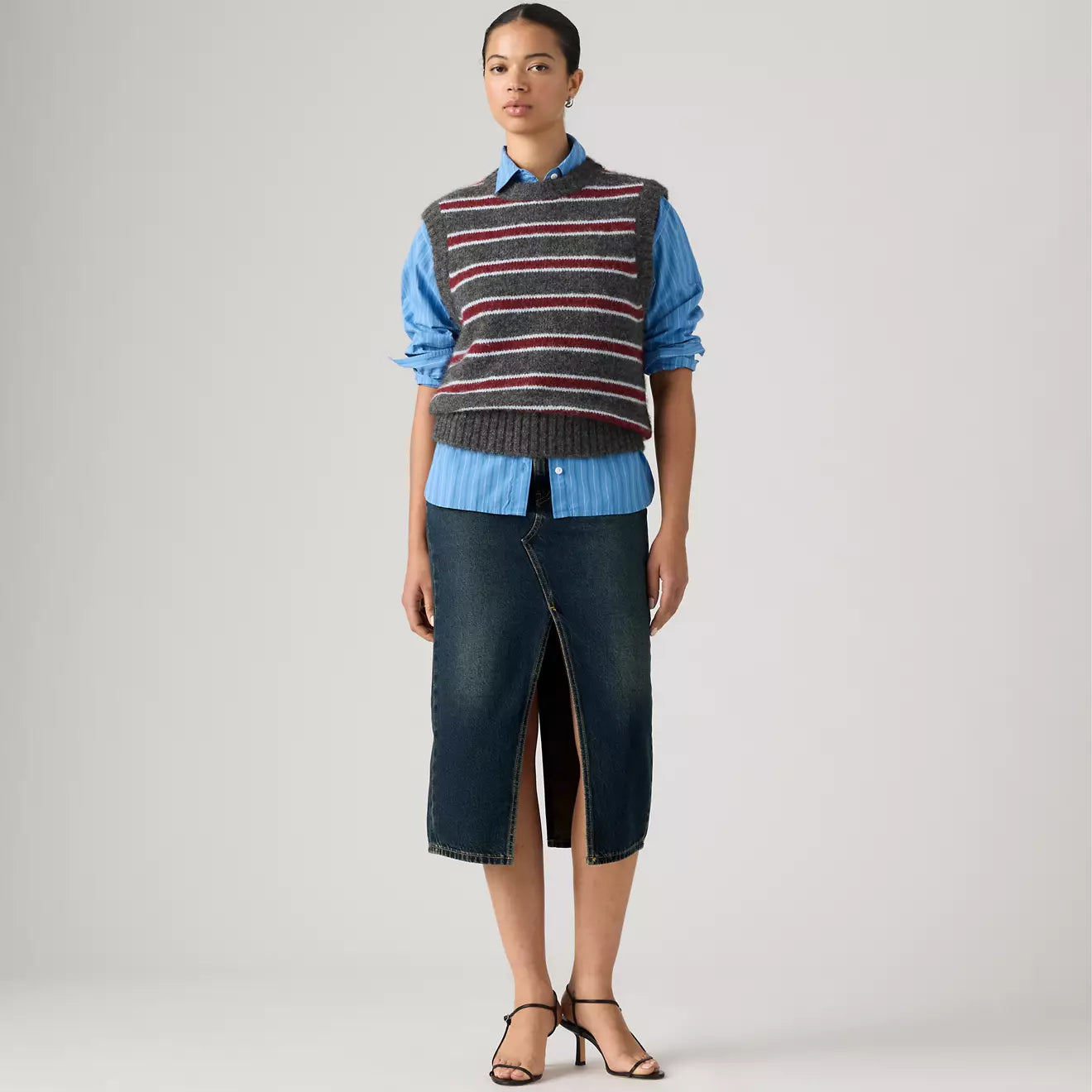 levi's® 開叉中長裙 | 女裝 008AF000124- Medium Indigo – Levi's 香港
