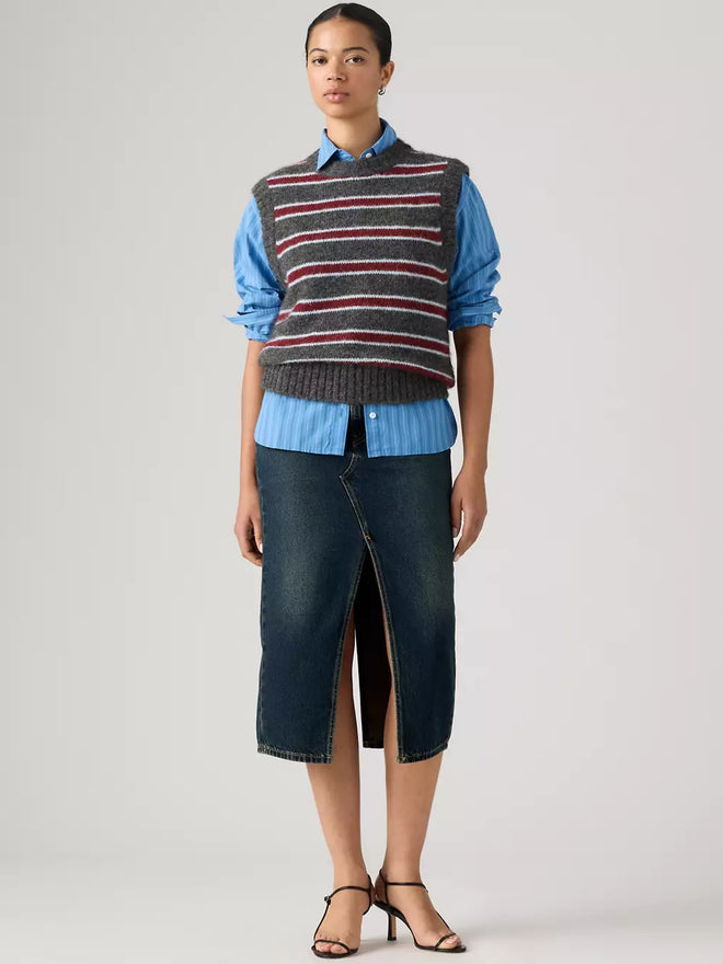 levi's® 開叉中長裙 | 女裝 008AF000124- Medium Indigo  – Levi's 香港