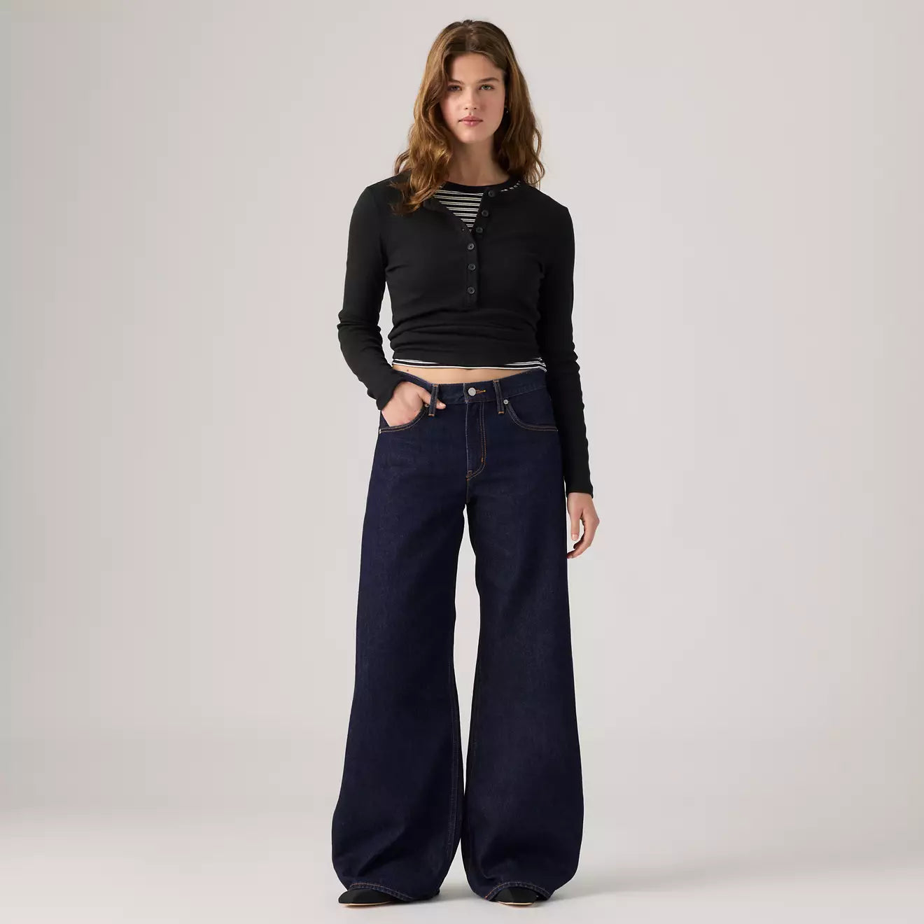 levi's® teardrop 闊腳牛仔褲 | 女裝 0098S00012430 Dark Indigo – Levi's 香港