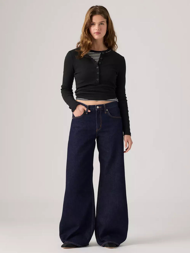 levi's® teardrop 闊腳牛仔褲 | 女裝 0098S00012430 Dark Indigo  – Levi's 香港