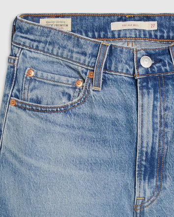 levi's® ribcage bell 高腰喇叭牛仔褲 | 女裝 A750300202430 Medium Indigo - Worn In  – Levi's 香港