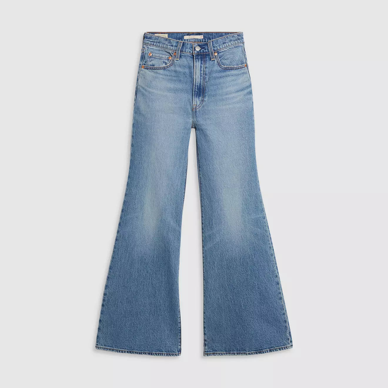 levi's® ribcage bell 高腰喇叭牛仔褲 | 女裝 A750300202430 Medium Indigo - Worn In – Levi's 香港