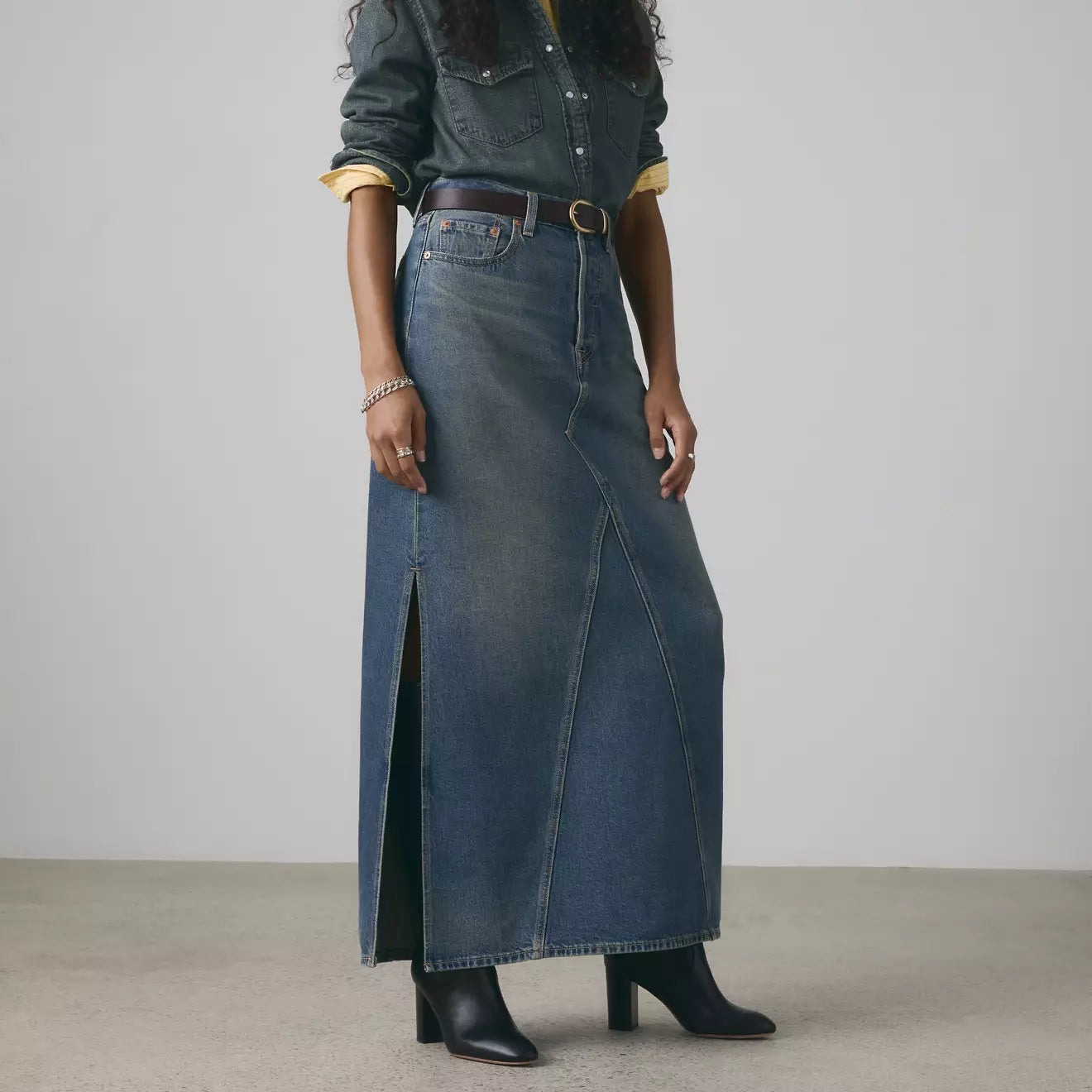levi's® icon 半身裙 | 女裝 A8727001424- Medium Indigo – Levi's 香港