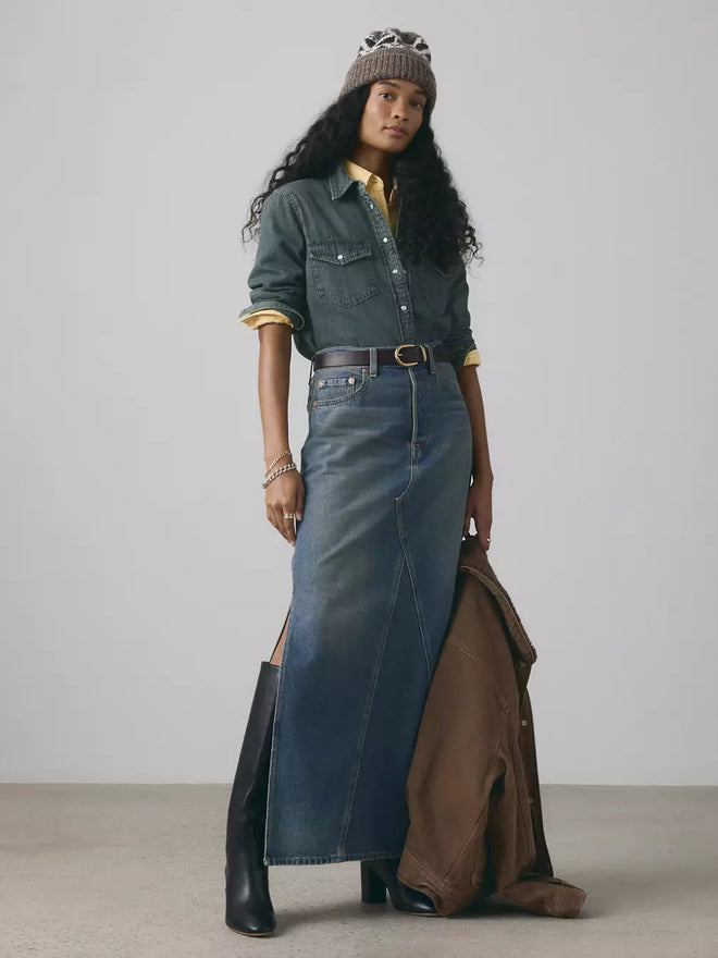 levi's® icon 半身裙 | 女裝 A8727001424- Medium Indigo  – Levi's 香港