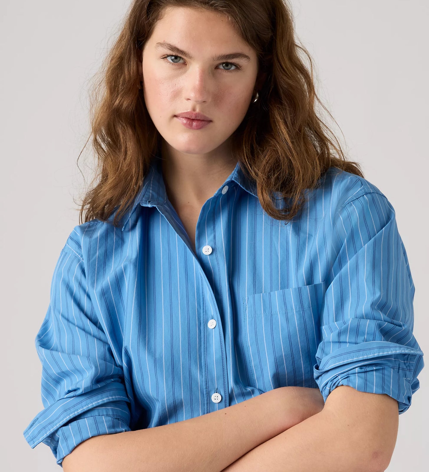 levi's® women's harlie boyfriend shirt 001HM0029XS- Blue – Levi's Hong Kong