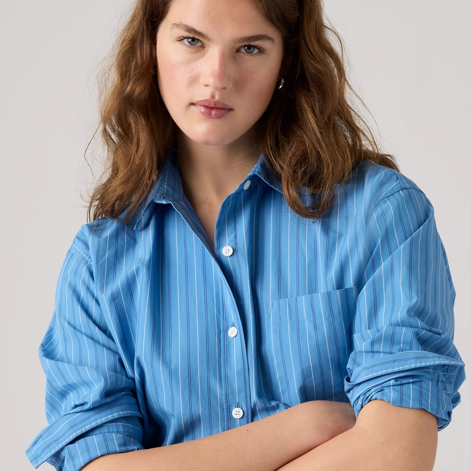 levi's® harlie boyfriend 男友風襯衫 | 女裝   001HM0029XS- Blue – Levi's 香港