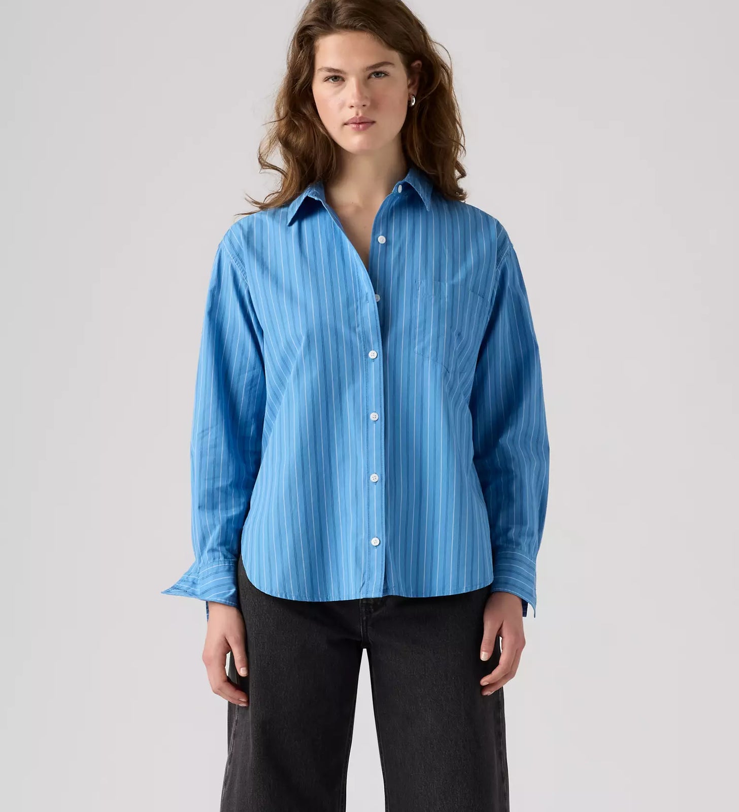 levi's® women's harlie boyfriend shirt 001HM0029XS- Blue – Levi's Hong Kong