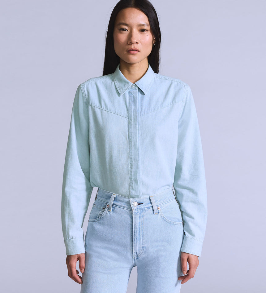 levi's® blue tab™ women's club shirt 001LP0000XS- Medium Indigo – Levi's Hong Kong