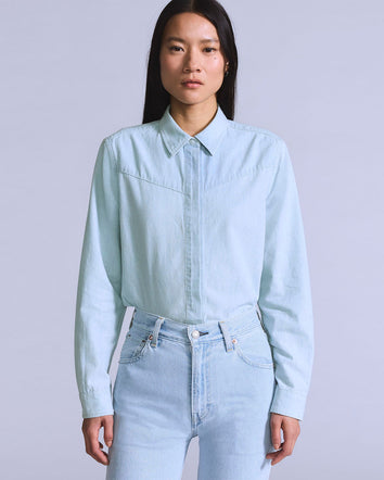levi's® blue tab™ women's club shirt 001LP0000XS- Medium Indigo  – Levi's 香港