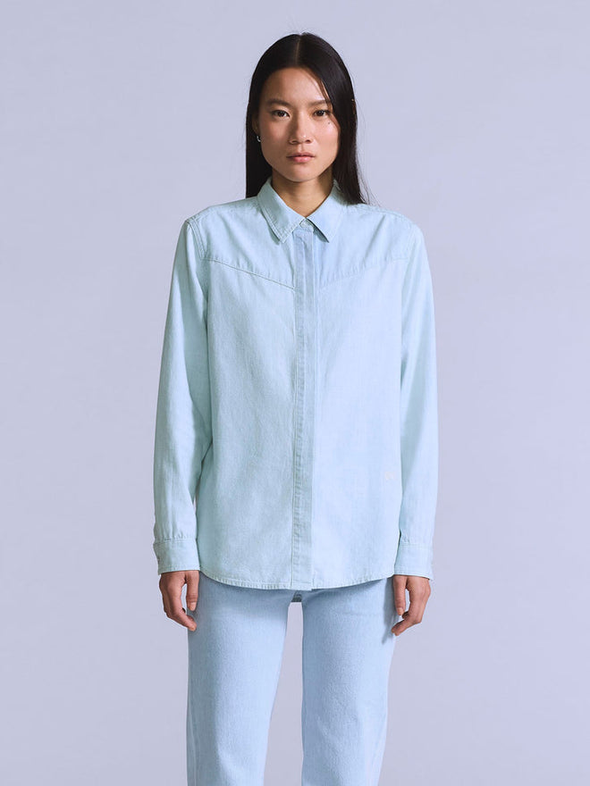 levi’s® blue tab™ 女裝 club 襯衫 001LP0000XS- Medium Indigo  – Levi's 香港
