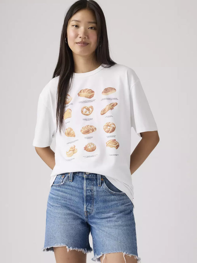 levi's® graphic tabor 圖案 t恤 | 女裝   001MX0018XXS- White  – Levi's 香港