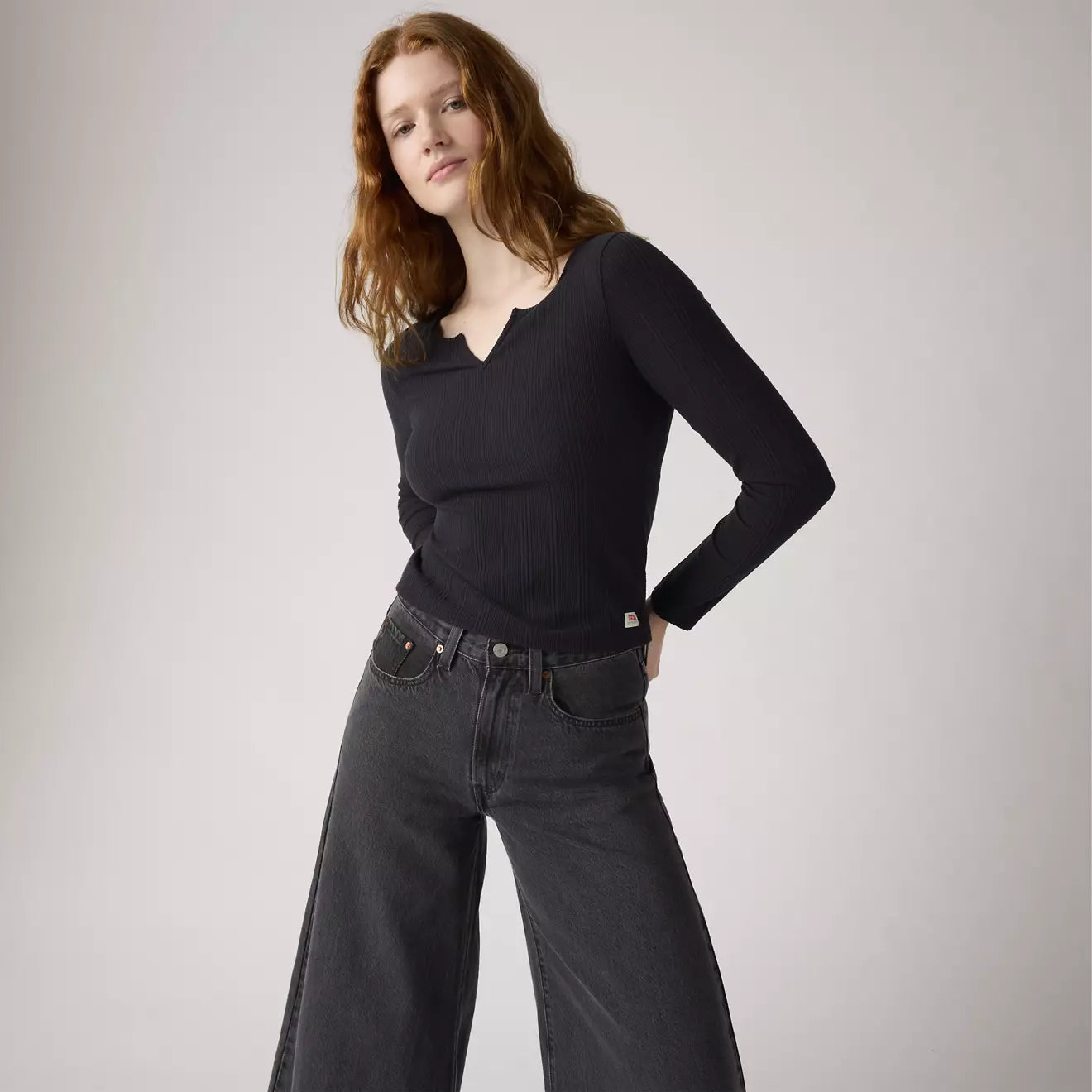 levi's® dry goods supersoft 超柔軟長袖 t恤 | 女裝   003Q10001XS- Black – Levi's 香港