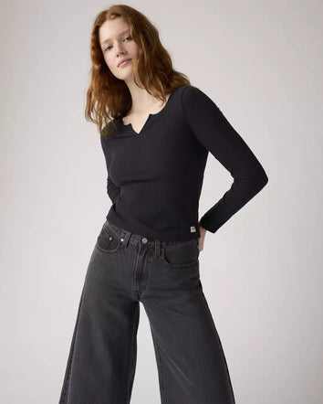 levi's® dry goods supersoft 超柔軟長袖 t恤 | 女裝   003Q10001S- Black  – Levi's 香港