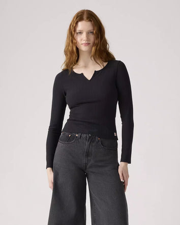 levi's® dry goods supersoft 超柔軟長袖 t恤 | 女裝   003Q10001S- Black  – Levi's 香港