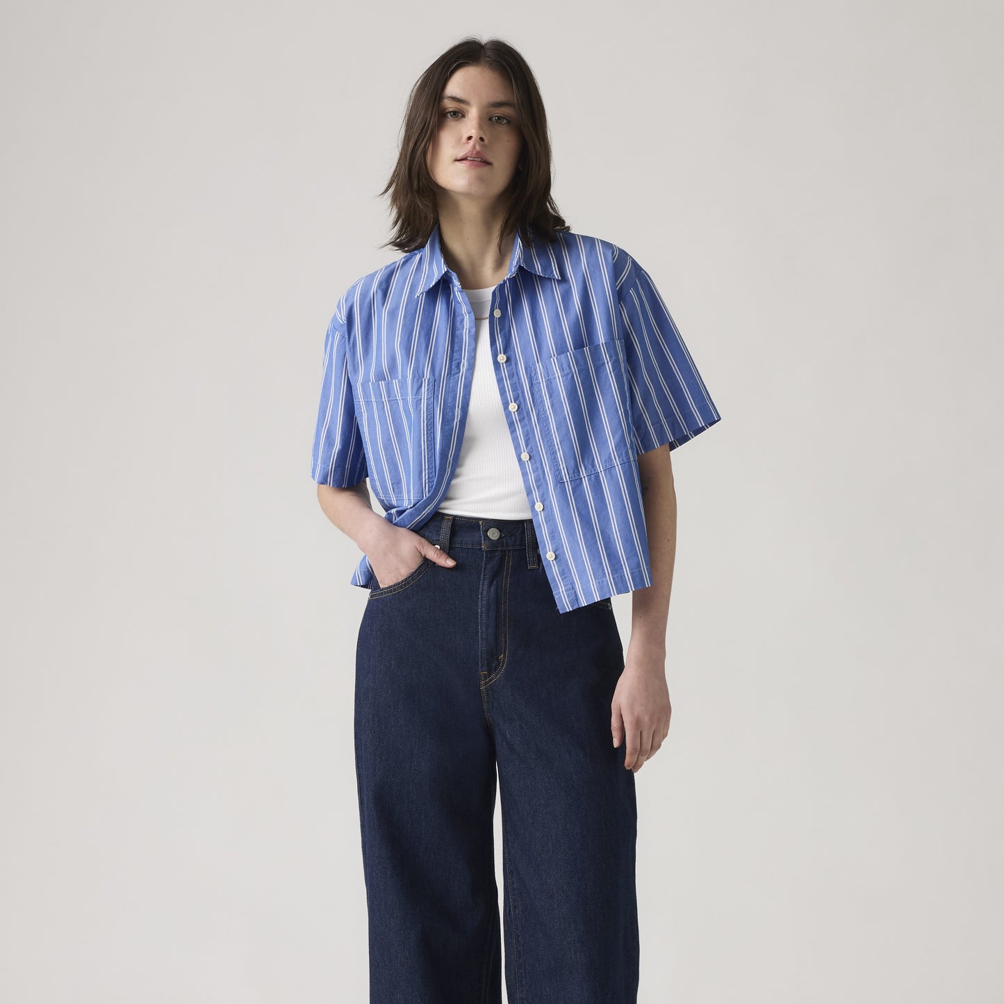 Levi's® Women's Harlie Short-Sleeve Cropped Shirt