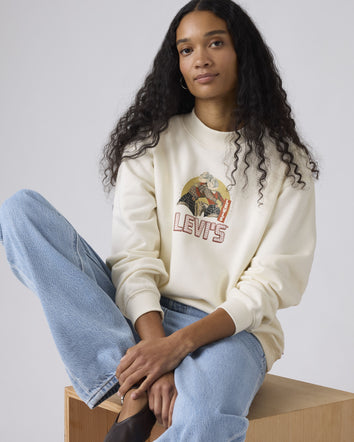 levi's® women's graphic collins mockneck sweatshirt 003R90003XS- White  – Levi's Hong Kong