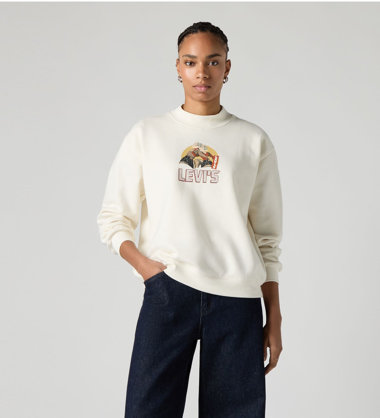 levi's® women's graphic collins mockneck sweatshirt 003R90003XS- White – Levi's Hong Kong