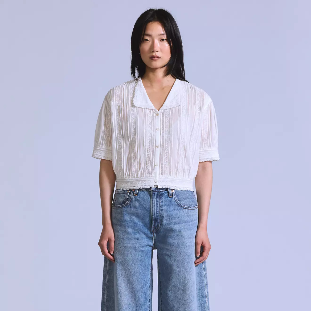levi’s® women's bandit blouse 004TR0000XS- Medium Wash – Levi's Hong Kong