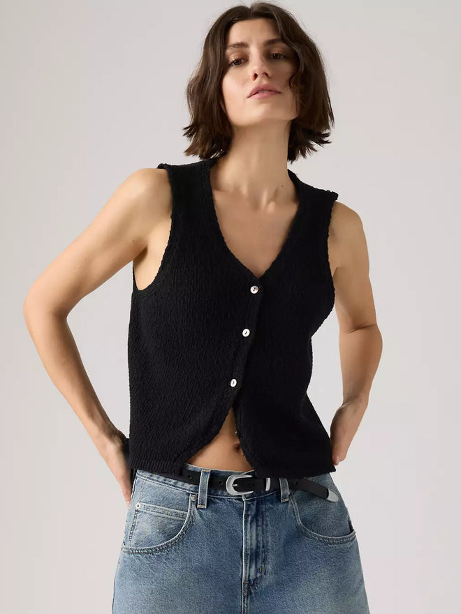 levi's® helen mini boucle 背心 | 女裝 005AB0001XS- Black  – Levi's 香港