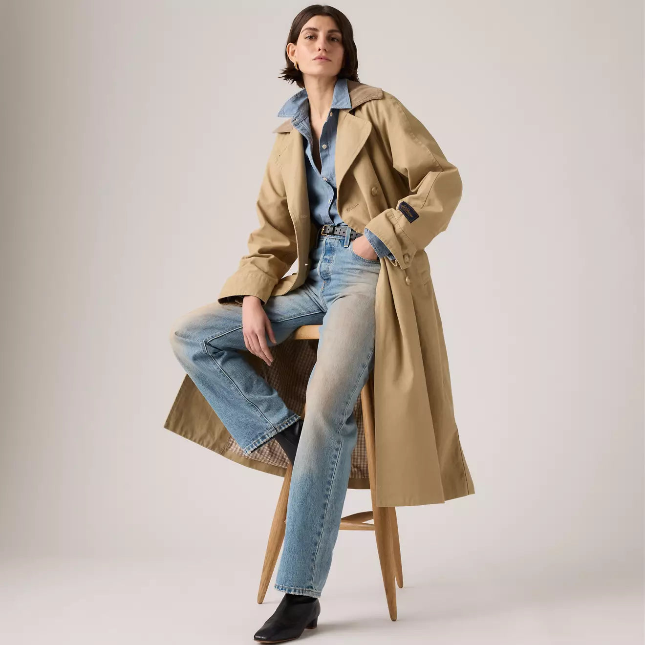 levi's® bree 經典長風衣 | 女裝 005AP0003XS- Vintage Wash – Levi's 香港