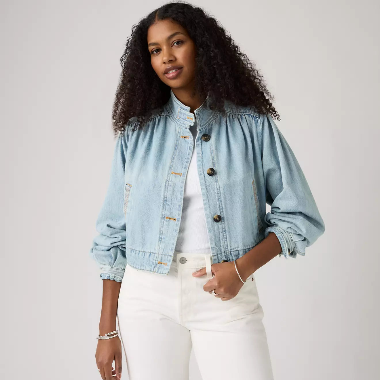 levi's® parker pretty 短外套 | 女裝 005AY0006XS- Medium Indigo – Levi's 香港