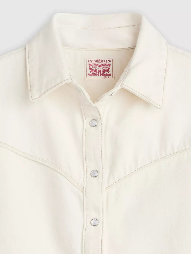  levi's® logan 短袖牛仔襯衫 | 女裝   005CR0001M- White  – Levi's 香港
