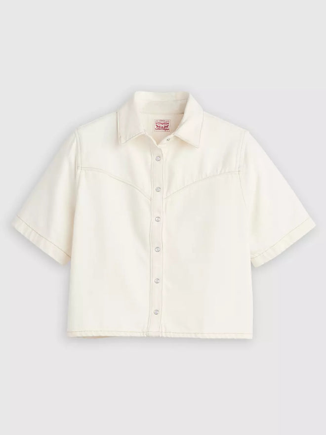  levi's® logan 短袖牛仔襯衫 | 女裝   005CR0001M- White  – Levi's 香港