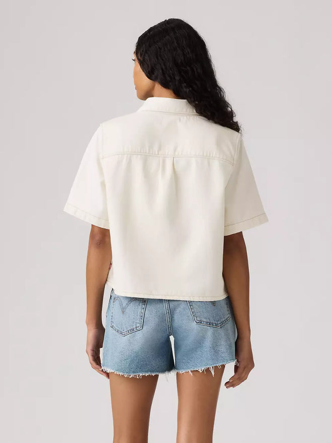  levi's® logan 短袖牛仔襯衫 | 女裝   005CR0001M- White  – Levi's 香港