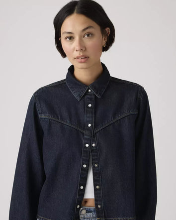 levi's® logan shacket | 女裝 005DW0000XS- Dark Indigo  – Levi's 香港