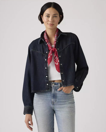 levi's® logan shacket | 女裝 005DW0000XS- Dark Indigo  – Levi's 香港