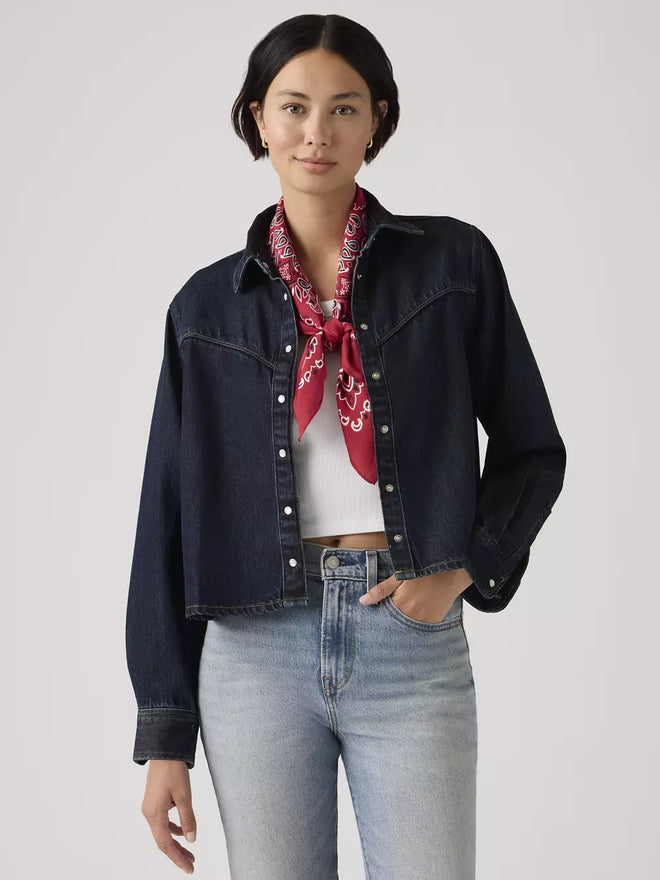 levi's® women's logan shirt 005DW0000XS- Dark Indigo  – Levi's Hong Kong