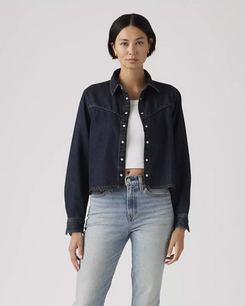 levi's® logan shacket | 女裝 005DW0000XS- Dark Indigo  – Levi's 香港