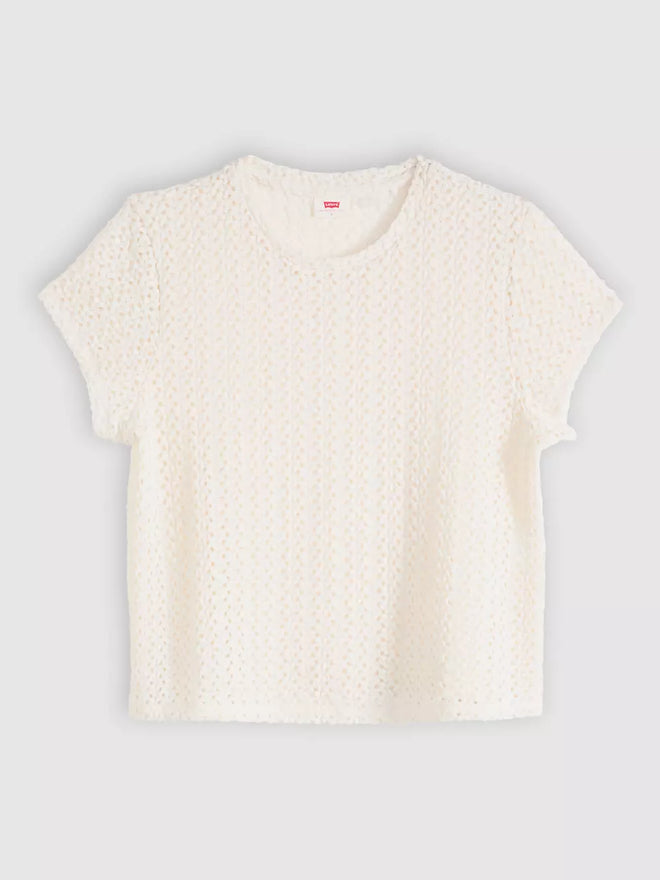 levi's® fiona 花邊蕾絲 t恤 | 女裝   005IQ0000XS- White  – Levi's 香港