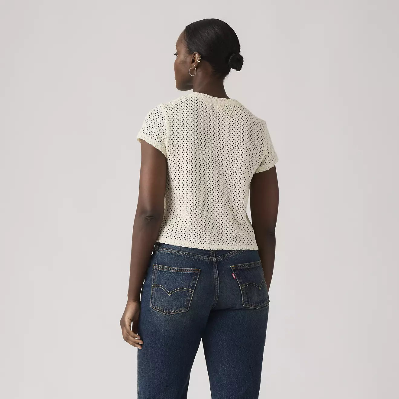 levi's® fiona 花邊蕾絲 t恤 | 女裝   005IQ0000XS- White – Levi's 香港