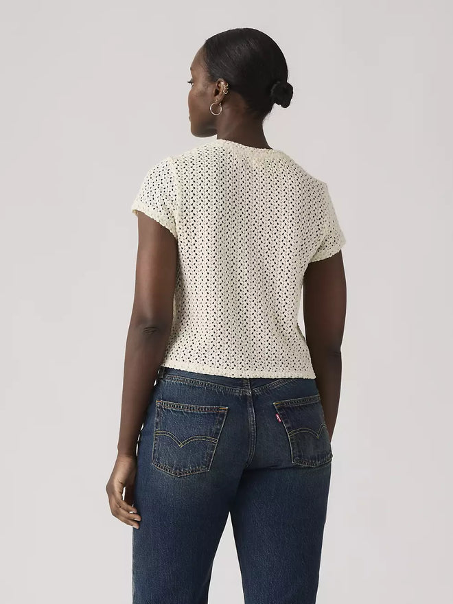 levi's® fiona 花邊蕾絲 t恤 | 女裝   005IQ0000XS- White  – Levi's 香港