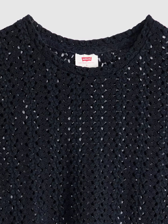 levi's® fiona 花邊蕾絲 t恤 | 女裝   005IQ0001XS- Black  – Levi's 香港