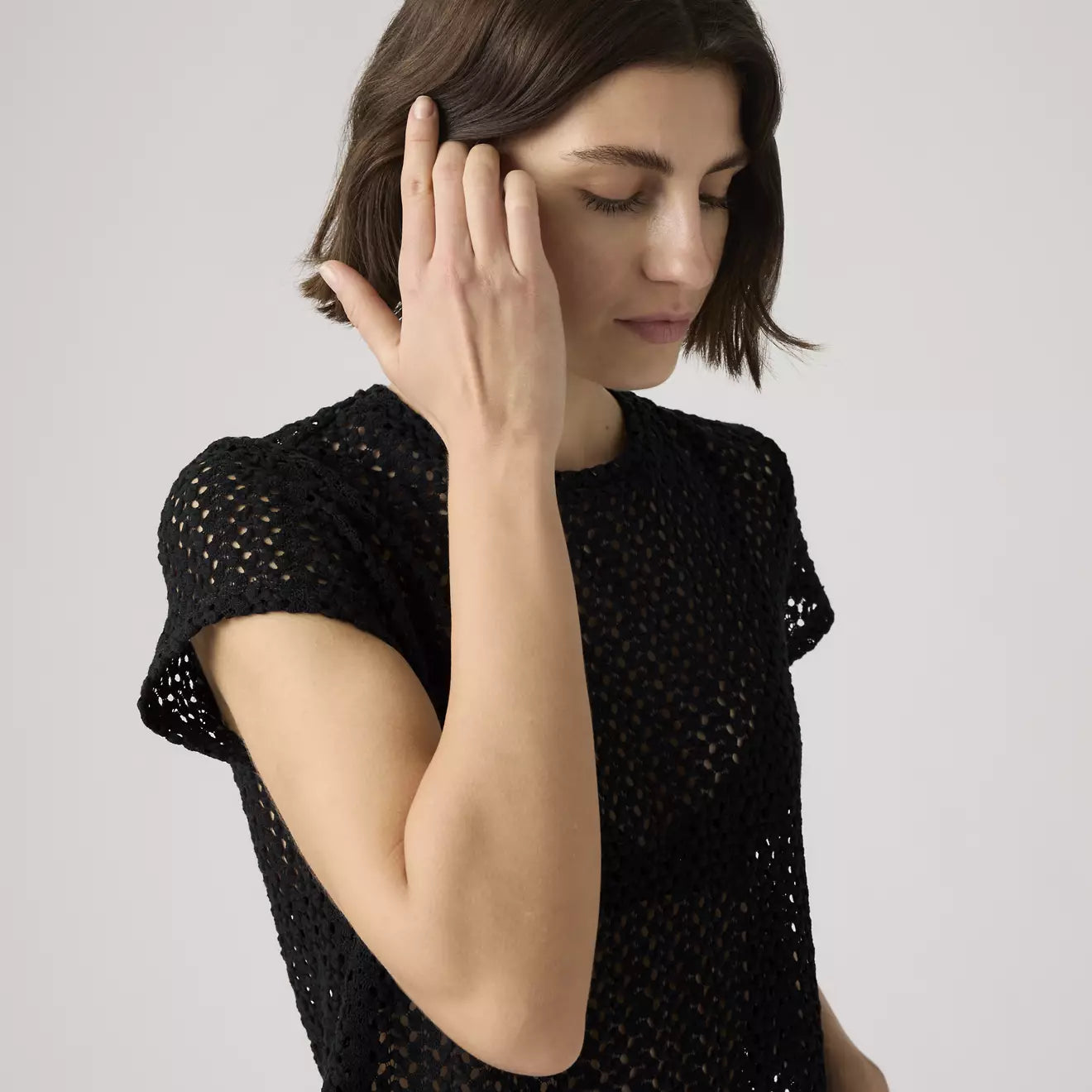 levi's® fiona 花邊蕾絲 t恤 | 女裝   005IQ0001XS- Black – Levi's 香港