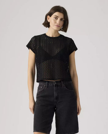 levi's® women's fiona flower lace tee 005IQ0001XS- Black  – Levi's Hong Kong
