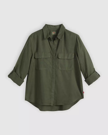 levi's® elaine 工裝襯衫 | 女裝   005NJ0009XS- Green  – Levi's 香港