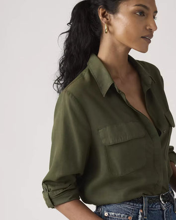 levi's® elaine 工裝襯衫 | 女裝   005NJ0009XS- Green  – Levi's 香港