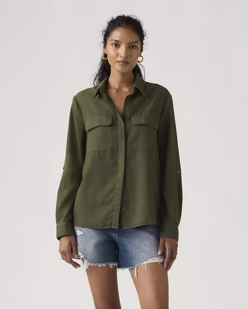 levi's® elaine 工裝襯衫 | 女裝   005NJ0009XS- Green  – Levi's 香港