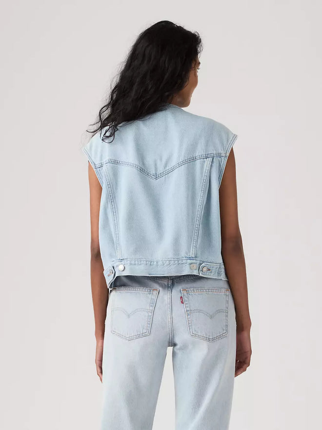 levi's® women's collarless shrunken '90s vest 005NP0001XXS- Medium Indigo  – Levi's Hong Kong