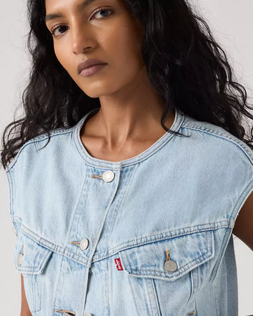 levi's® 無領短版90年代背心 | 女裝 005NP0001XS- Medium Indigo  – Levi's 香港