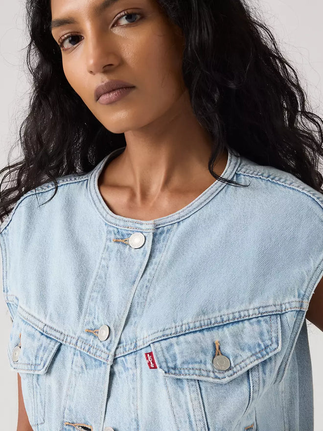 levi's® women's collarless shrunken '90s vest 005NP0001XXS- Medium Indigo  – Levi's Hong Kong