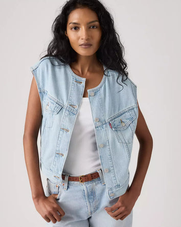 levi's® 無領短版90年代背心 | 女裝 005NP0001XS- Medium Indigo  – Levi's 香港