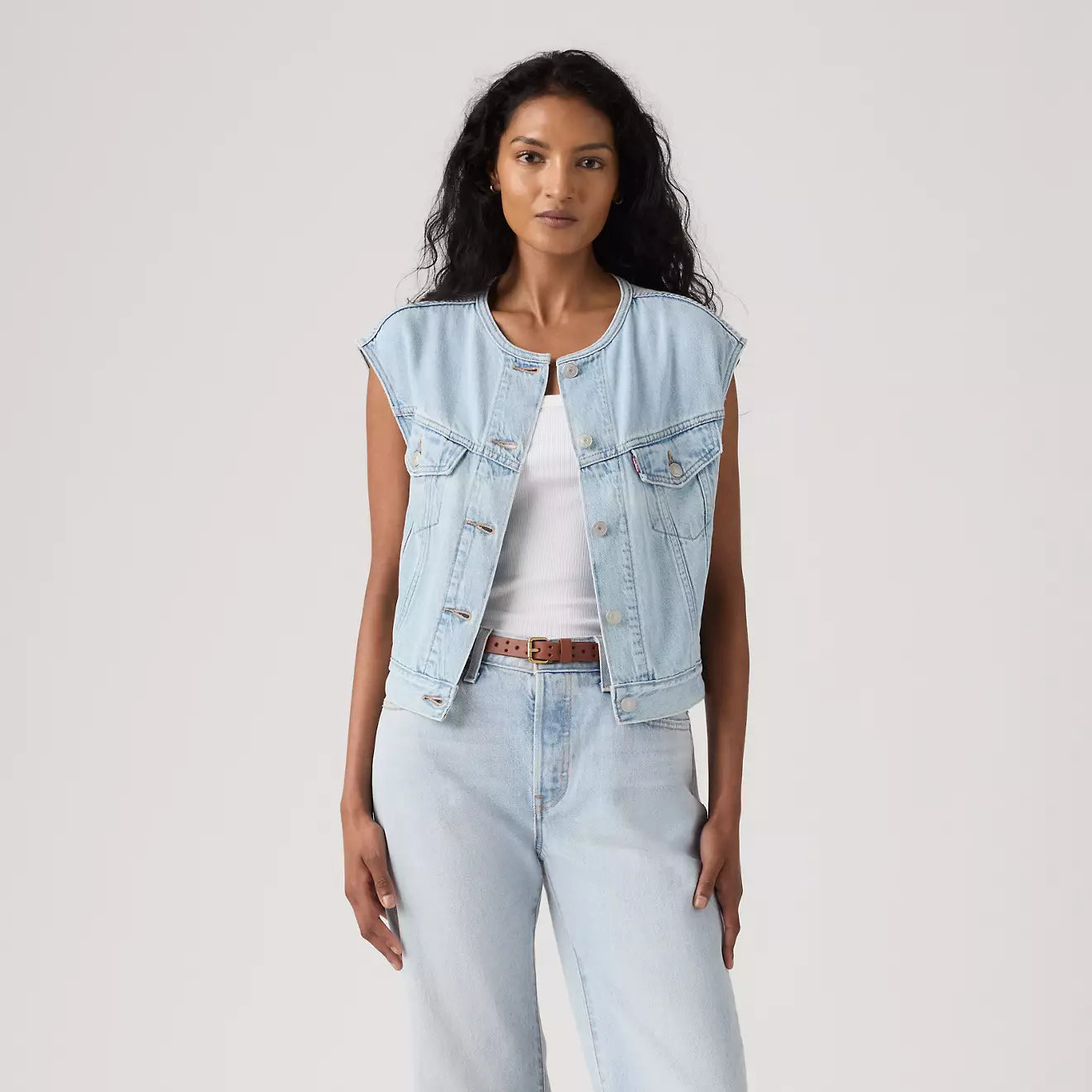 levi's® 無領短版90年代背心 | 女裝 005NP0001XXS- Medium Indigo – Levi's 香港